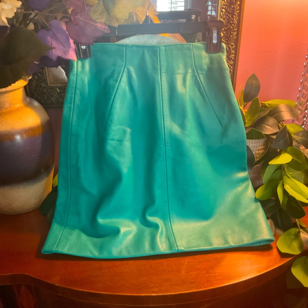 Michael Hoban Turquoise Mini Skirt